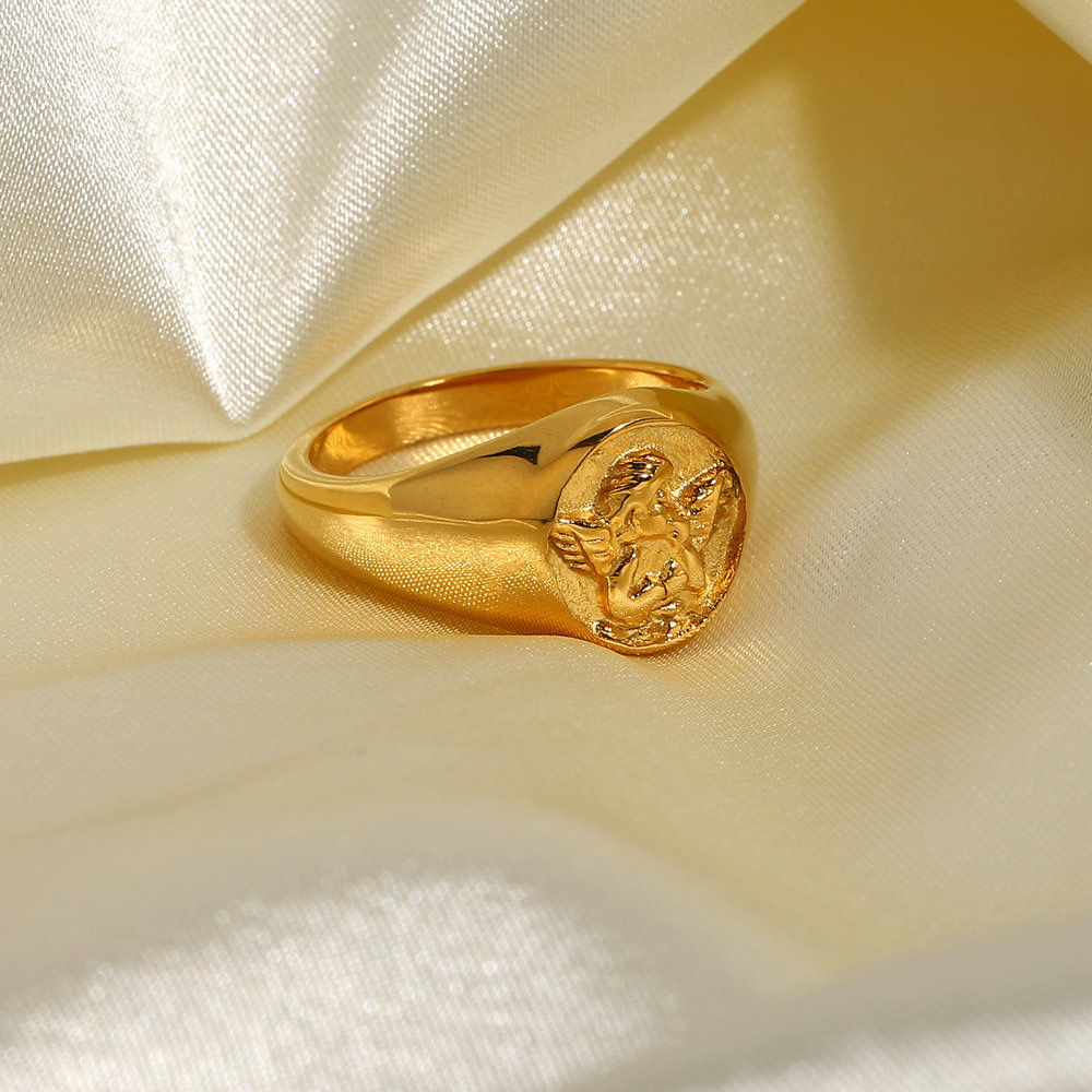 Gold Plated Angel Ring