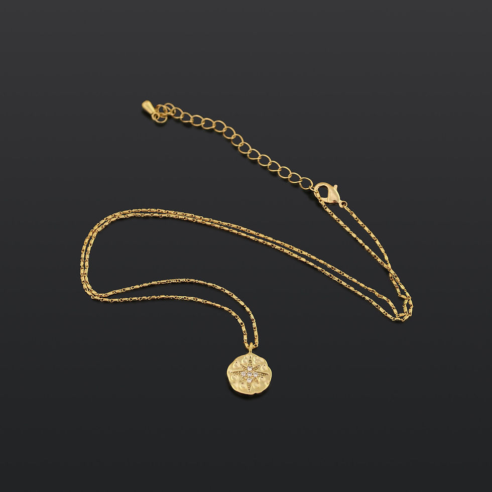 Miniature : Gold/white gold Plated Eight Awn Star necklace