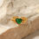 Miniature : Green Heart Adjustable Ring