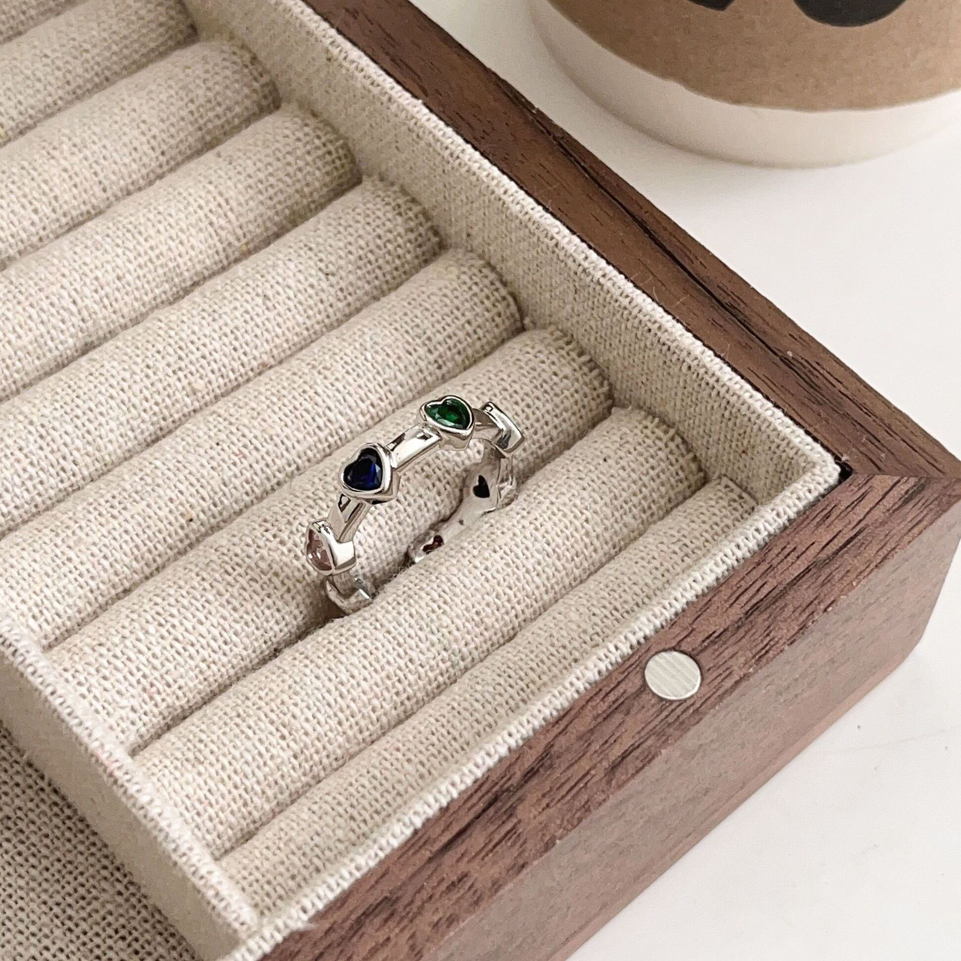 Colorful Hearts Silver Ring