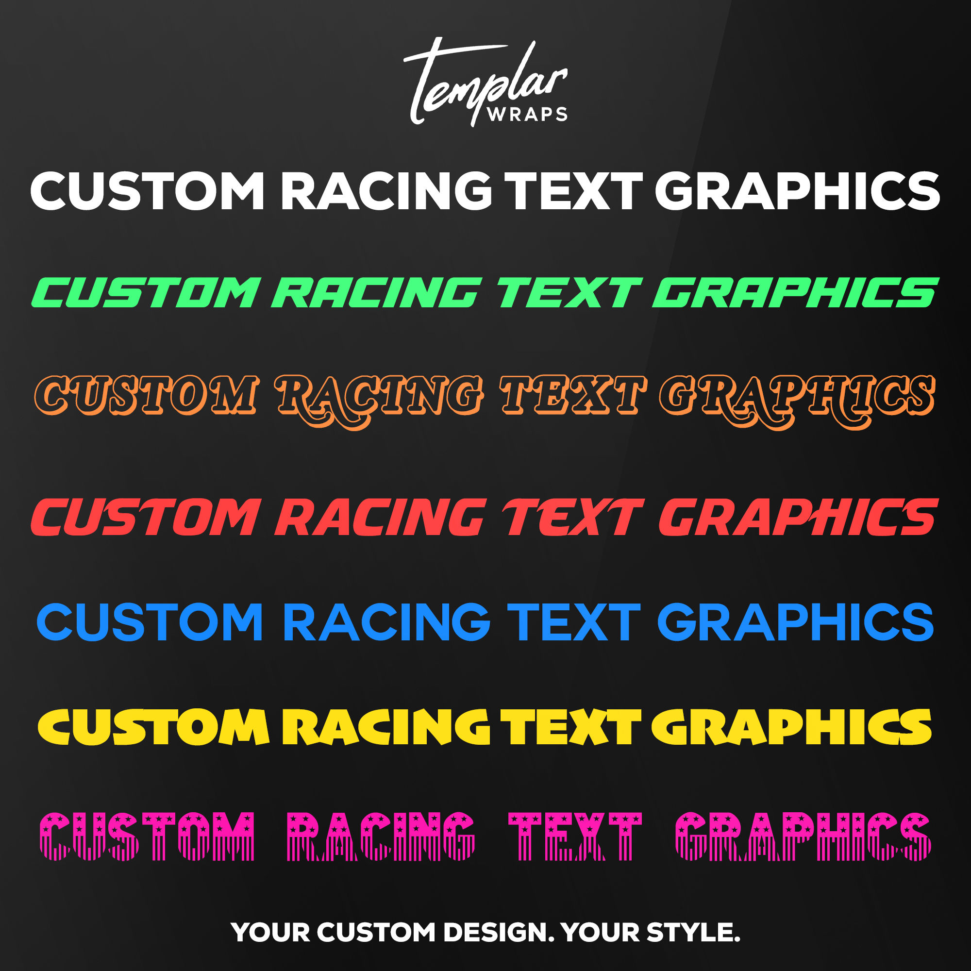 Custom Racing Text Graphics