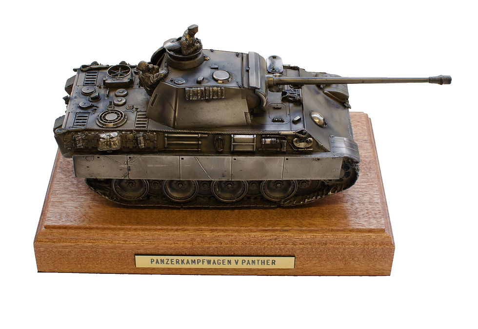 Thumbnail: German Panther Tank In Cold Cast Bronze Statue Military Figurine
