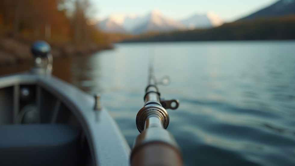 Close-up view of a well-maintained fishing pole ready for use