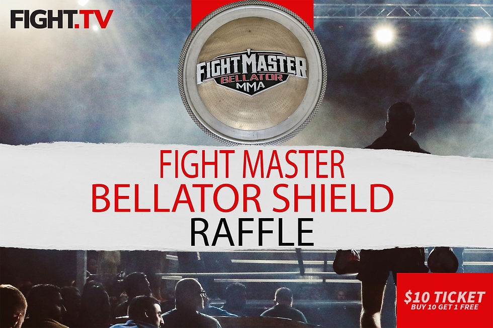 Bellator Fight-Master Shield showcasing intricate designs and details RAFFLE POSTER FIGHT.TV