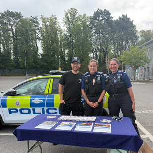 SelectaDNA brand ambassador supporting police at a tool theft prevention event in Epsom