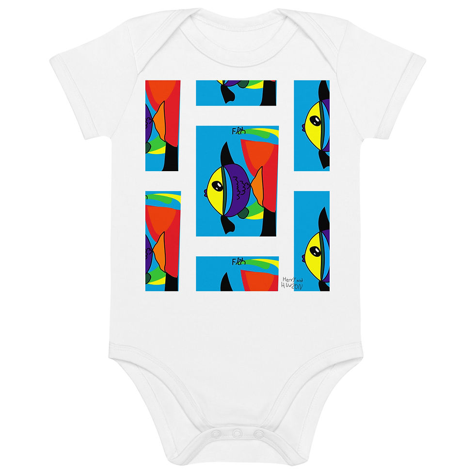 Thumbnail: Organic cotton Fish baby bodysuit