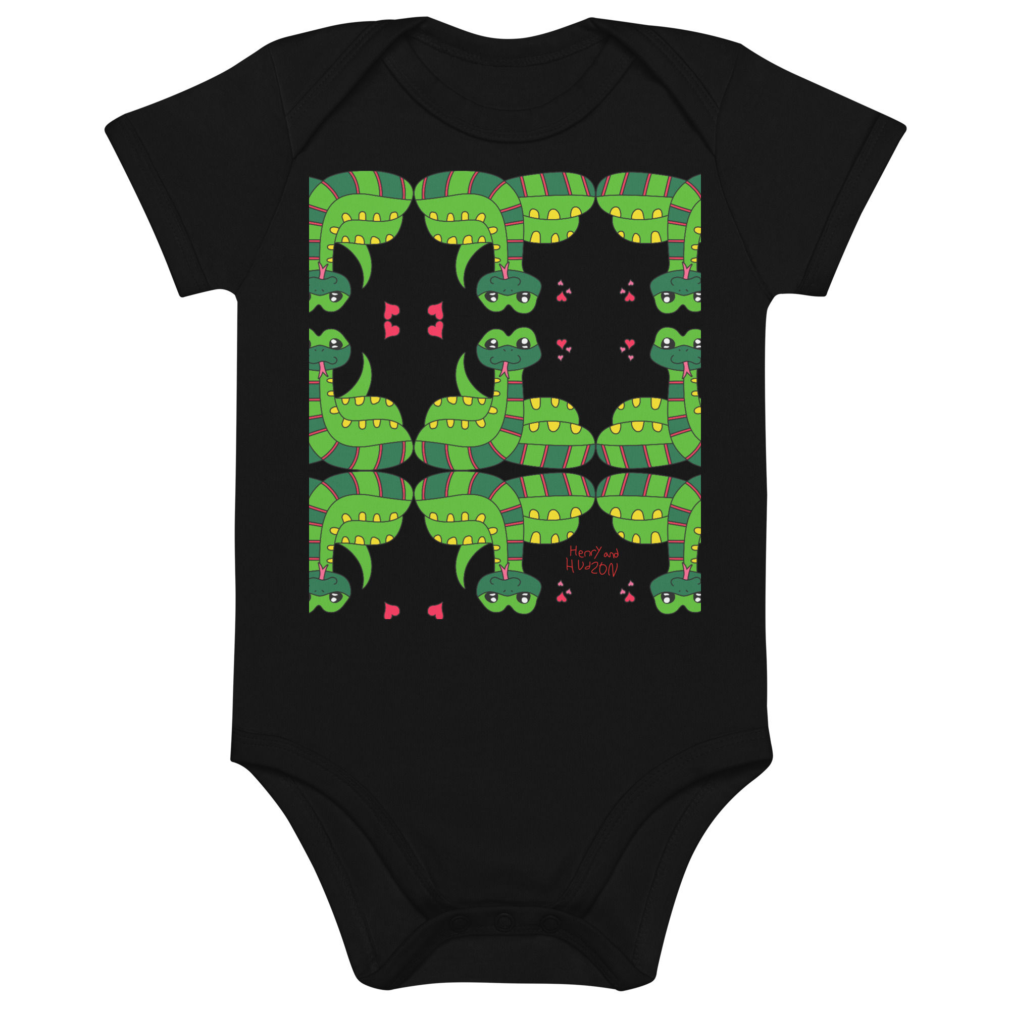 Organic cotton Snake baby bodysuit