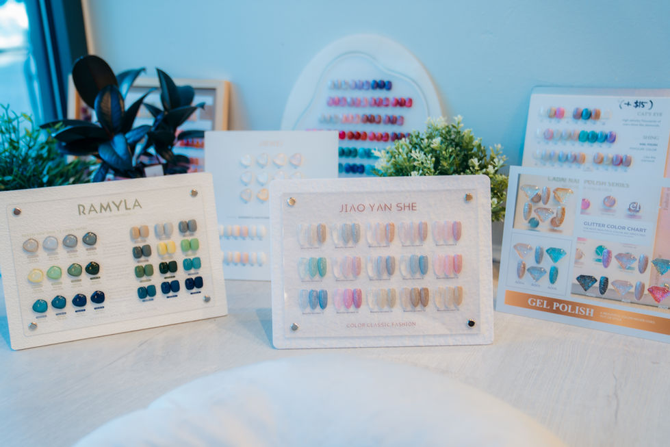 Sample collection of nail designs featuring bold, elegant, and artistic styles at Robson Nails & Spa in downtown Vancouver