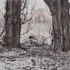 'The chaos of the margins' 2021 pigment on paper 30x40cm framed
