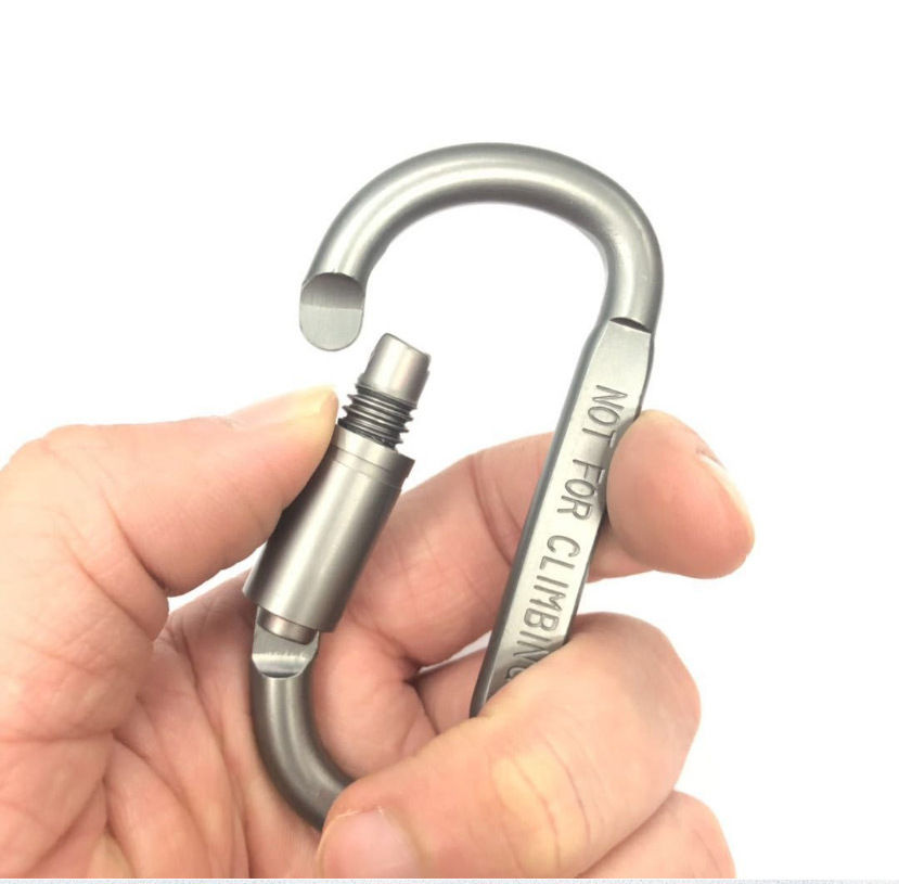 Thumbnail: Portable Aluminum Alloy D-Shaped Carabiner Clip
