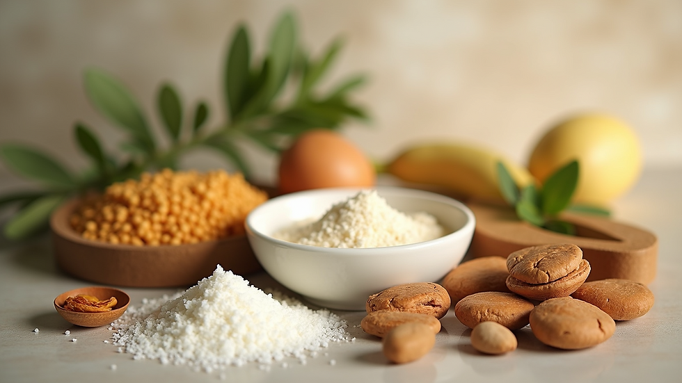 Close-up view of natural ingredients for customized skincare