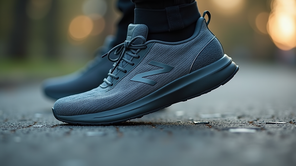 Close-up view of a new running shoe with advanced cushioning