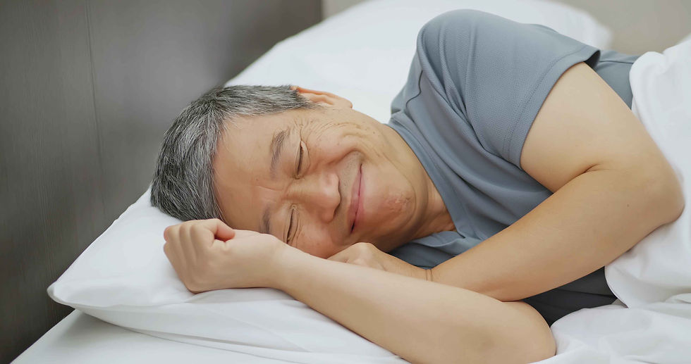 Image of a man having a good night's sleep