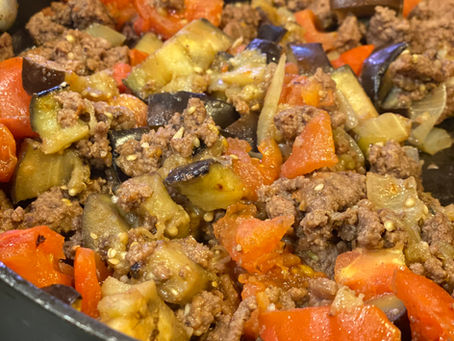 Sautéed Eggplant with Ground Beef
