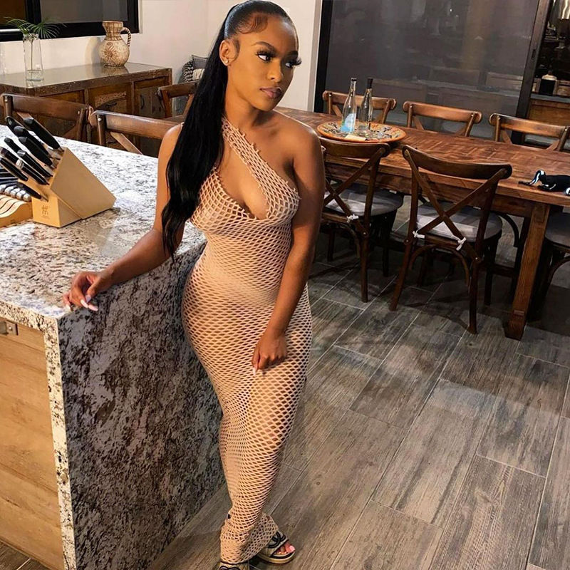 Vestidos longos femininos verão 2021 sexy ver através das mulheres nova moda s