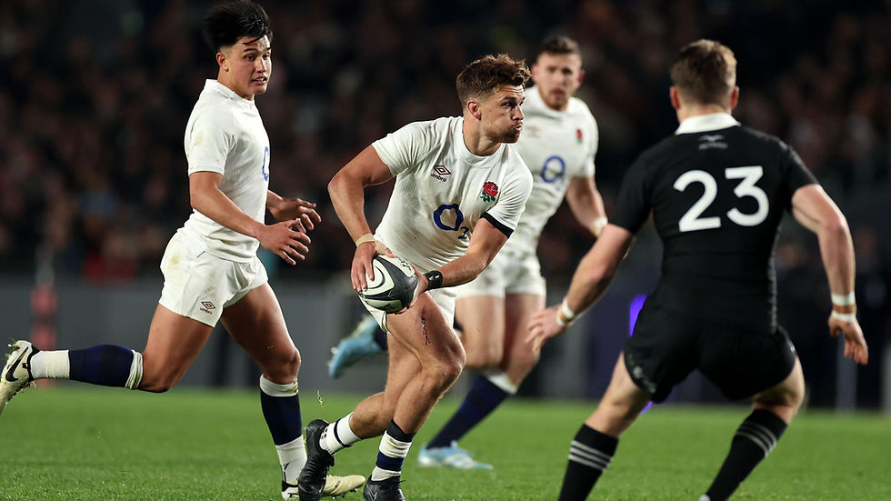 England rugby players playing rugby in an international match without concussion