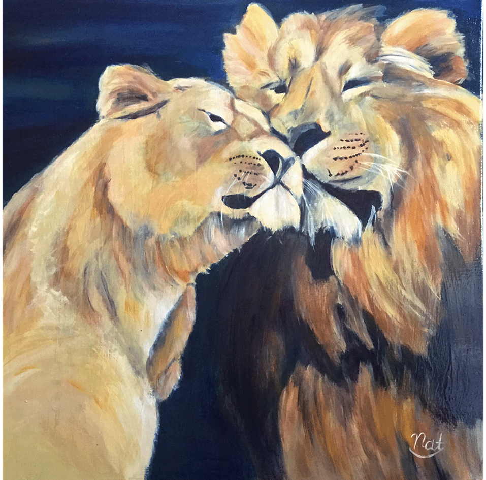 "Les Rois Tendres", 50x50 cm, oil on canvas