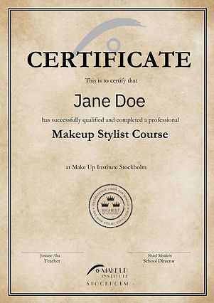 representational photo for certificate of makeup stylist course.