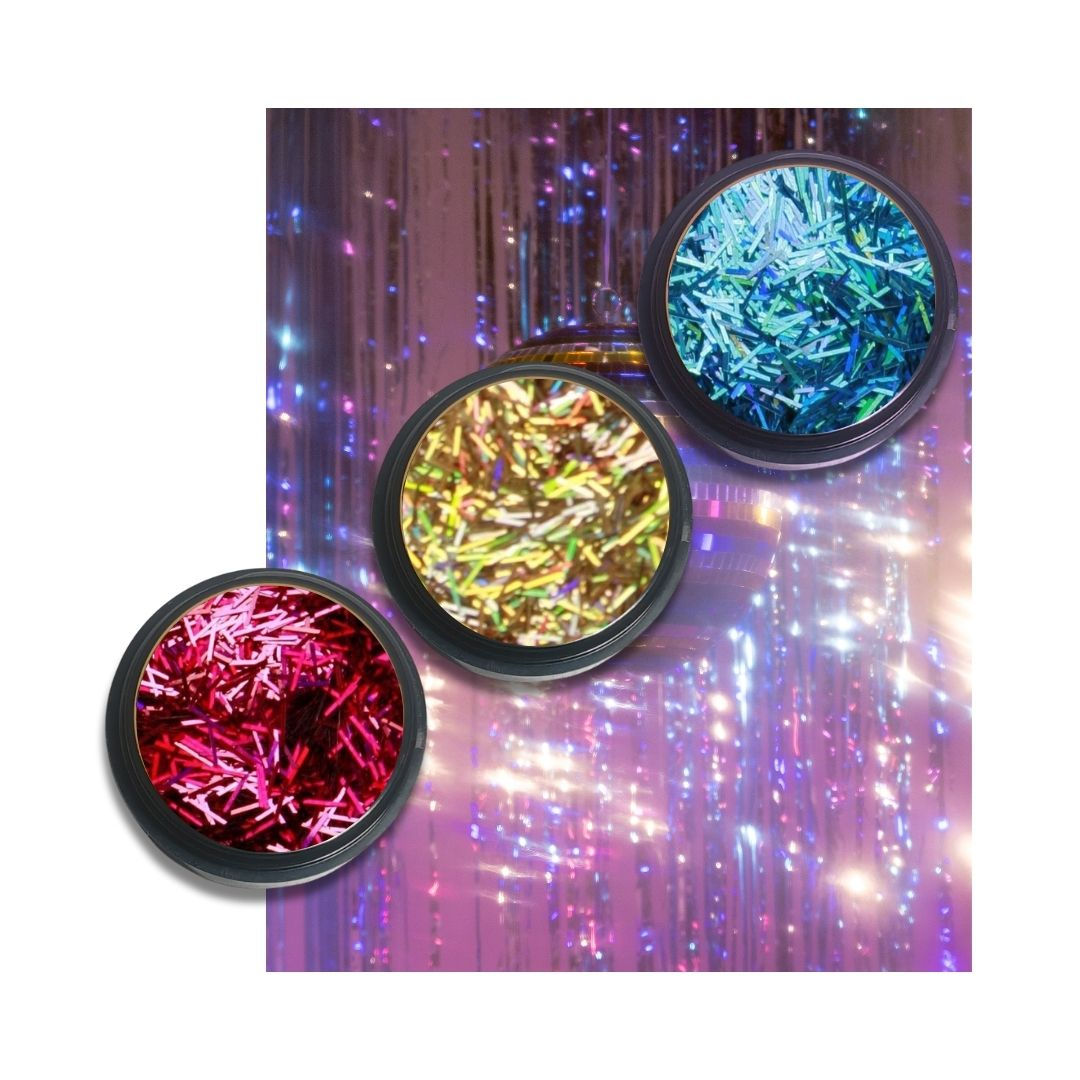 Glimmers of various color and various structure for the vibrant look