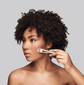 makeup with brushes for cheeks