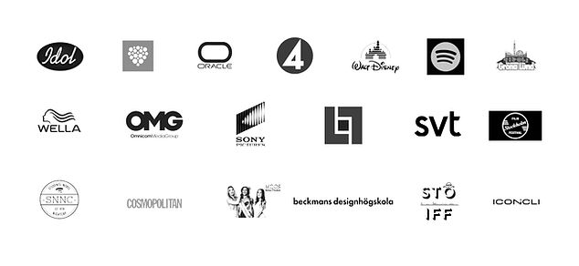 Logos of our partners who trusts Make Up Institute Stockholm