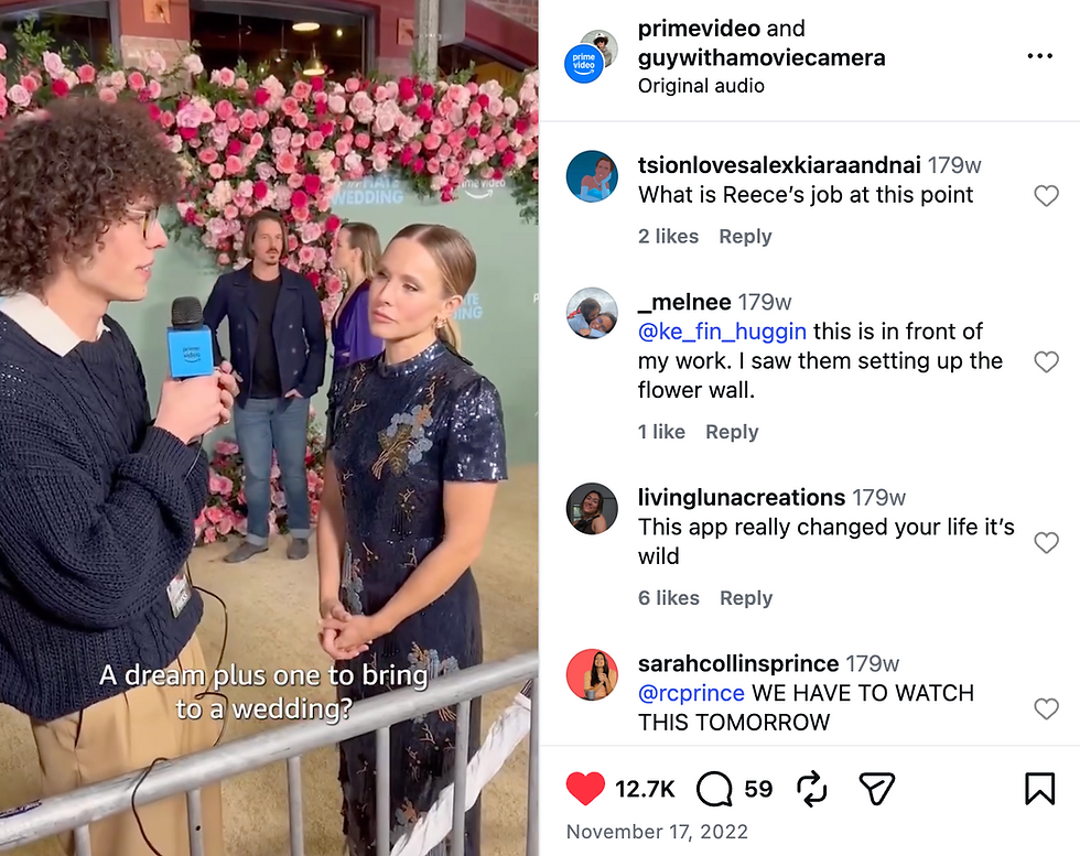 Kristen Bell and GuywithaMovieCamera