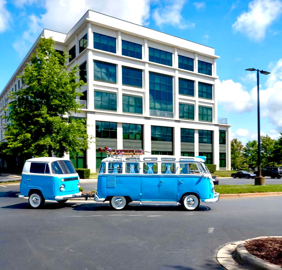 1964 Smaba bus and trailer at Cars and Coffeee Charlotte