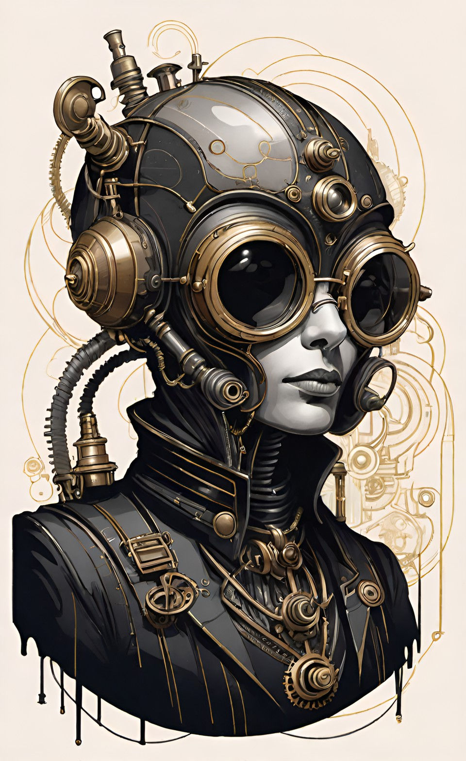abstract steampunk art of a character called the Gear Shaper