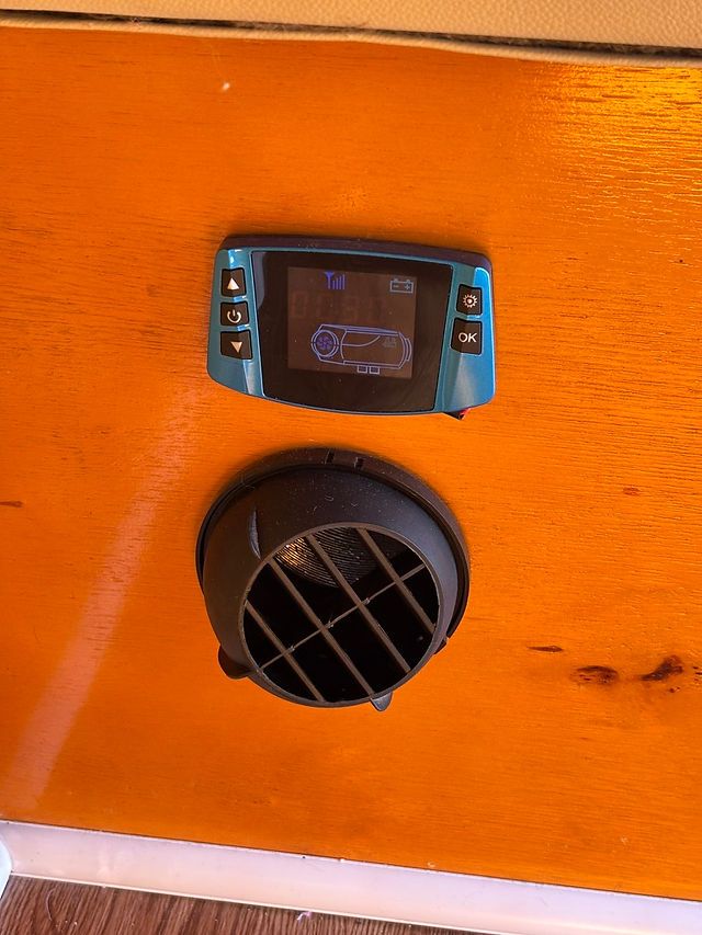 diesel heater hot air feed and manual control panel