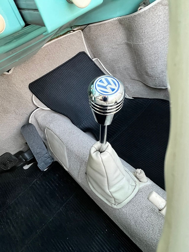 VW stick shift with logo