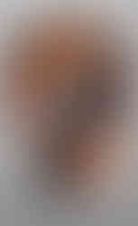 abstract art orange, black and gray of greek goddess face and geometric shapes