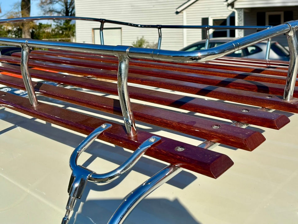 compression wood and chrome roof rack