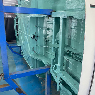 underbody detail of rotisserie connection