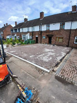 New driveway installed in front of house