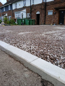 New driveway installed in front of house