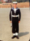 The owner and Master Mason at Auckland Memorials, in a navy unifrom, old picture