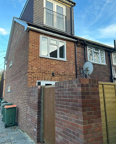 Home viewed from behind with a loft conversion completed