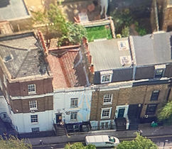 Above view of terraced houses in London