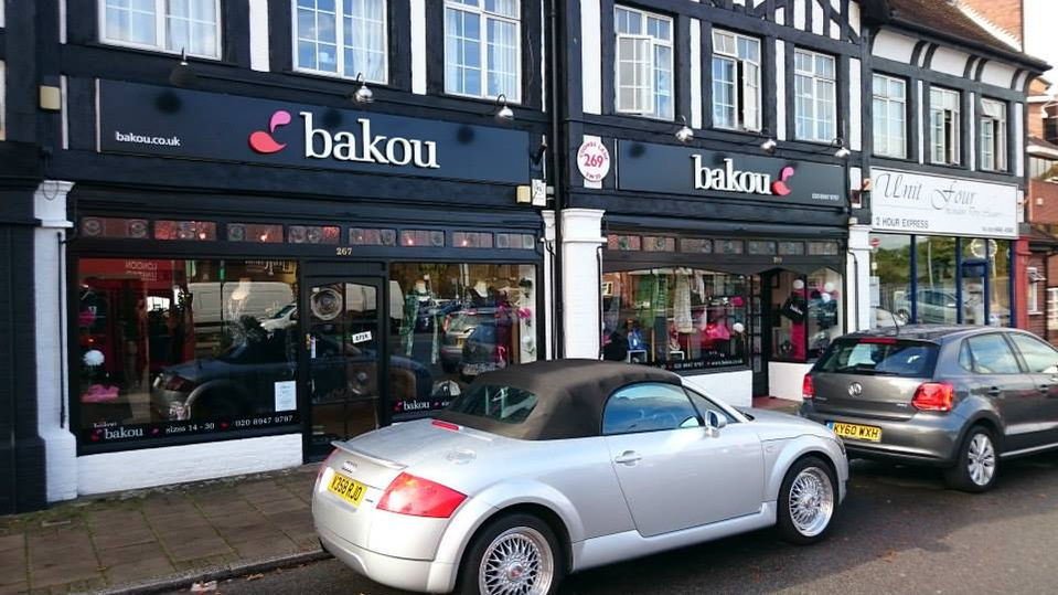 black fascia Bakou signage