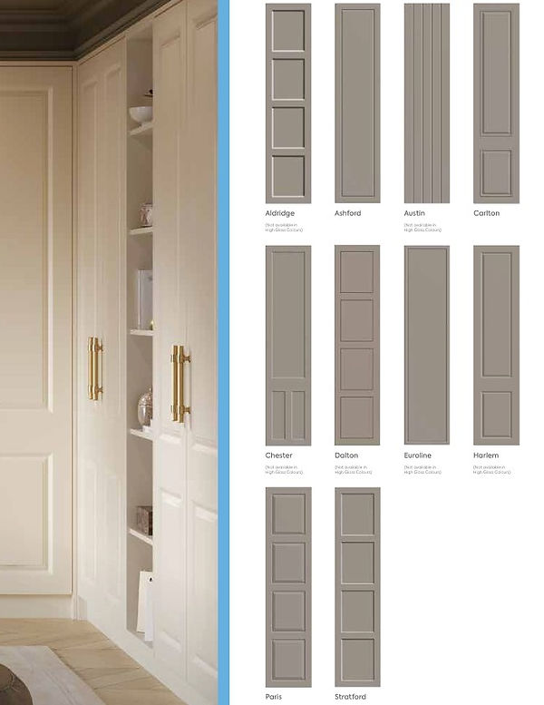Bespoke storage with gold handles and furniture door styles