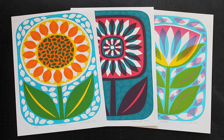 Flower screen prints