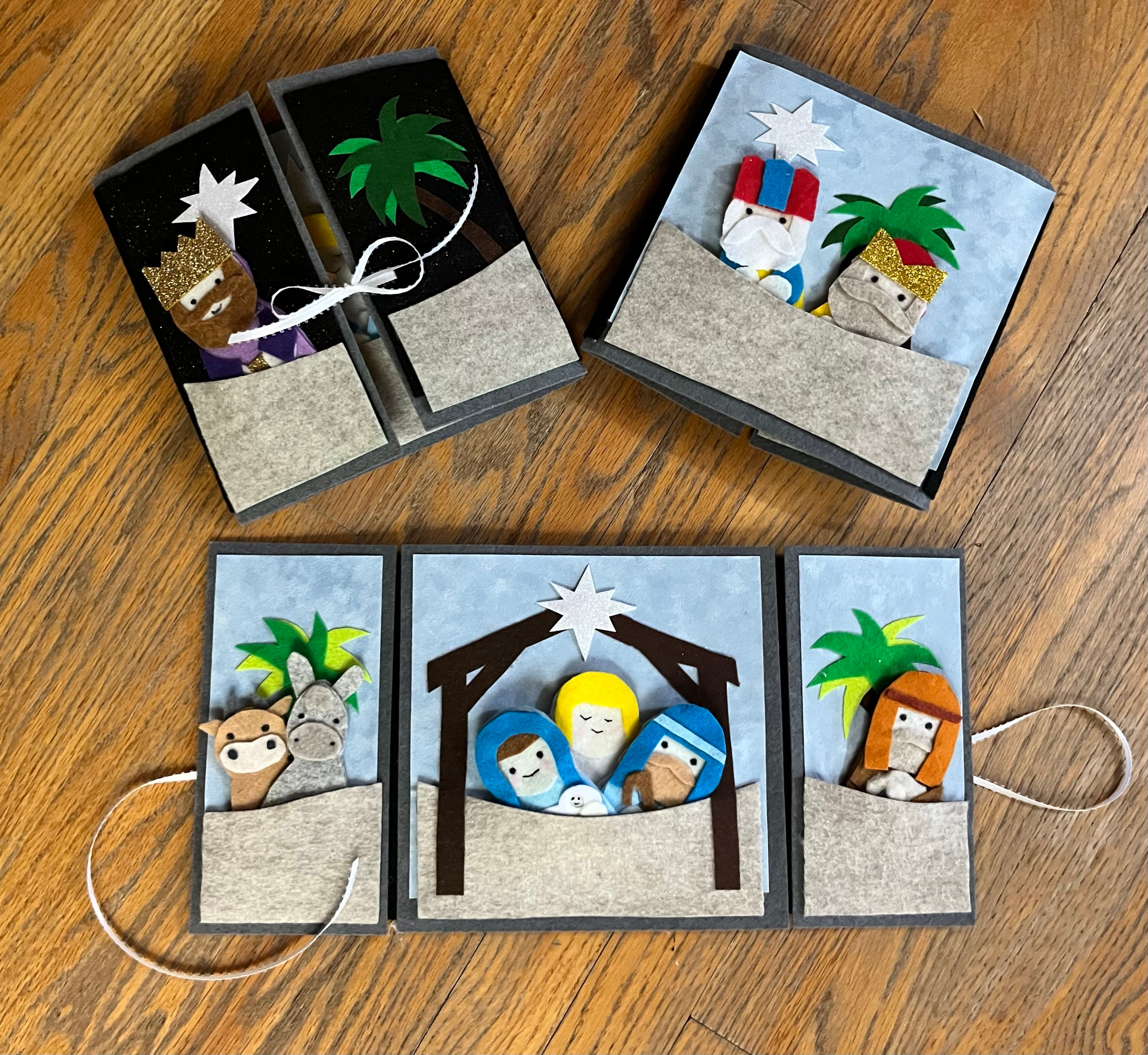 Felt Nativity Busy Book with Nine Felt Finger Puppets