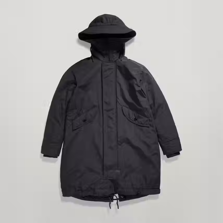 Thumbnail: Black Fishtail Parka / Size Small