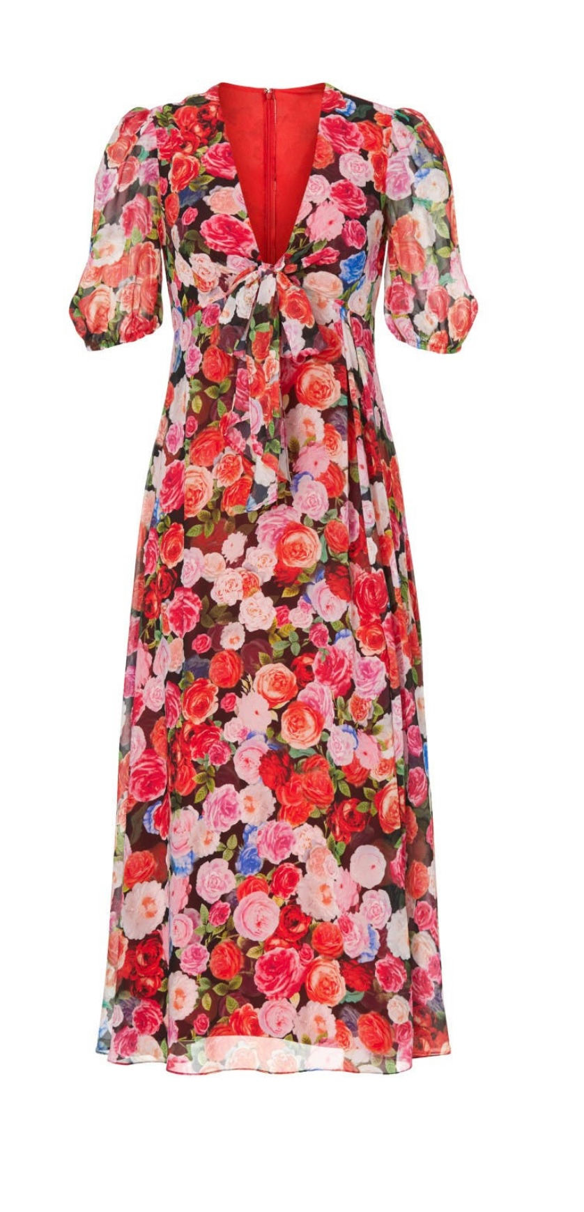 Thumbnail: Floral Puff Sleeve Dress / Size 4 & 6