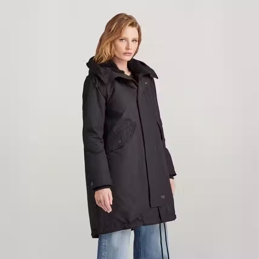 Thumbnail: Black Fishtail Parka / Size Small