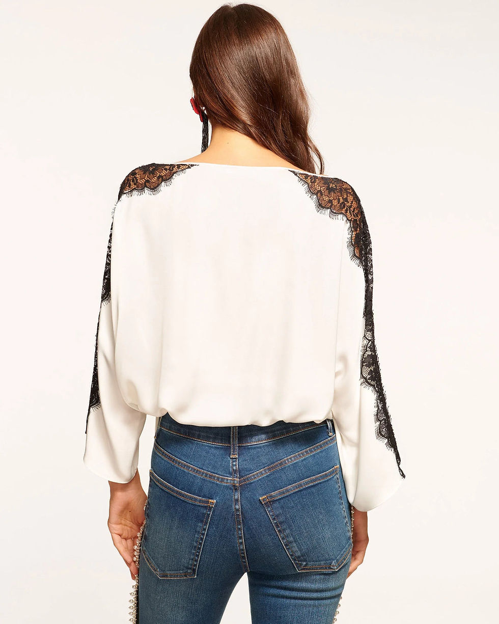Thumbnail: Alessia Blouse with Black Lace / Size S