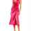 Thumbnail: Satin Slit Midi Dress / Size 6