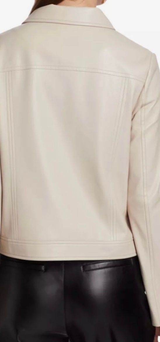 Thumbnail: Zinc Vegan Leather Zip Up Jacket / Sizes S & L