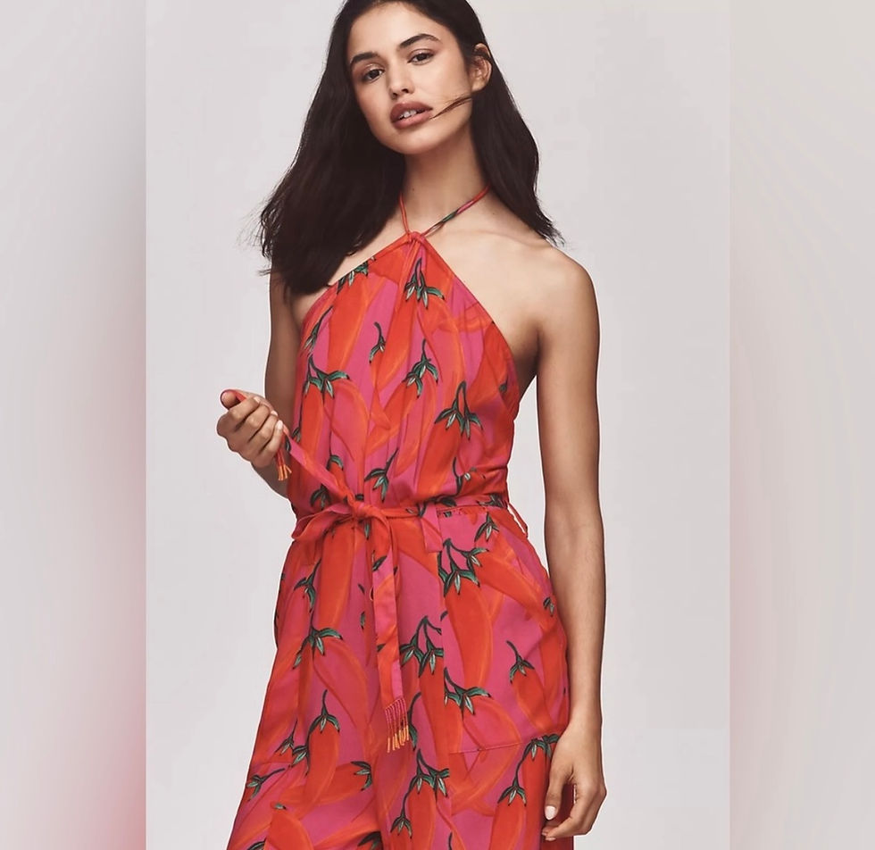 Thumbnail: Red Halter Jumpsuit x Antrhropologie / Sizes S & M