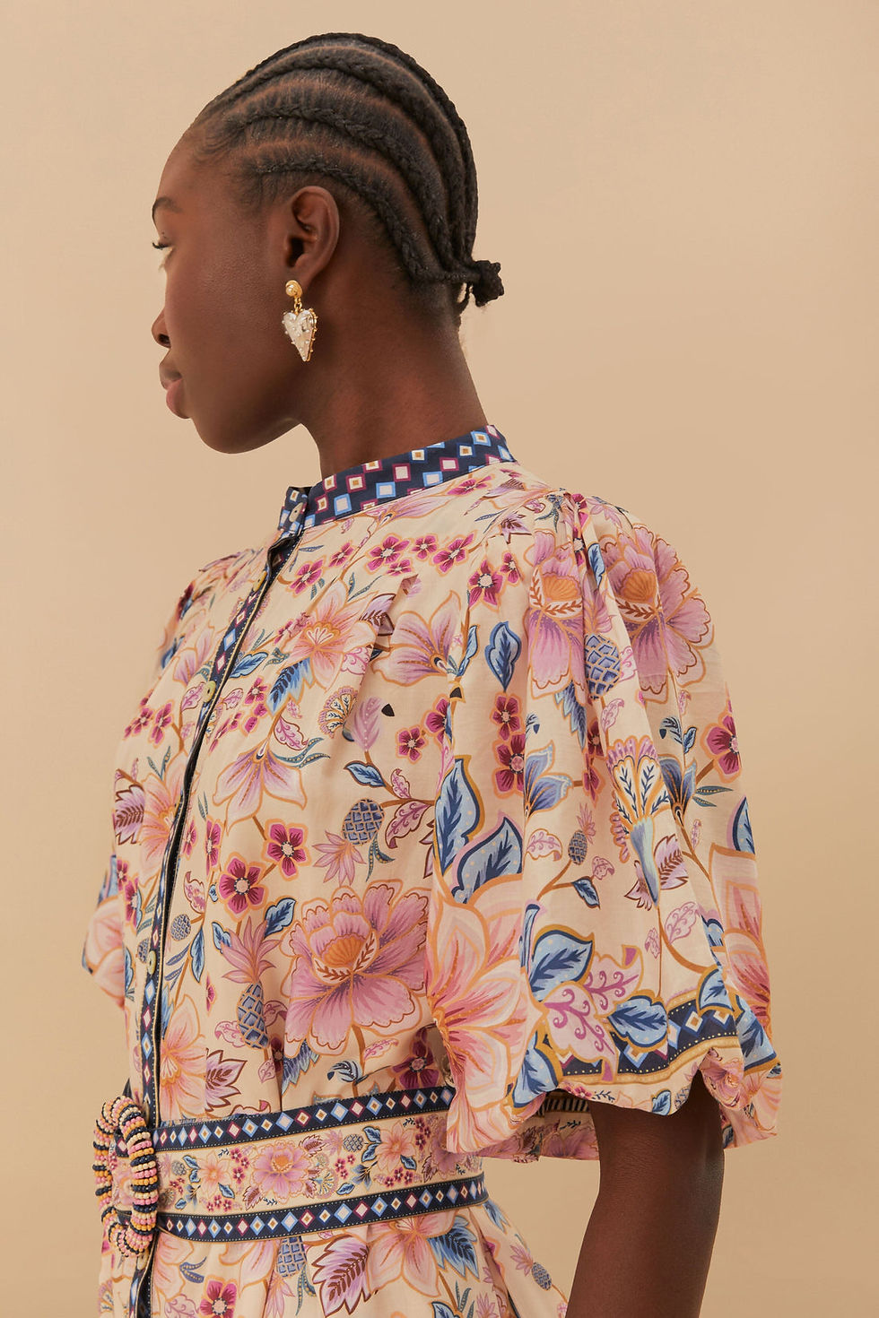 Thumbnail: Superblossom Tapestry Puff Sleeve Minidress / Size S & M